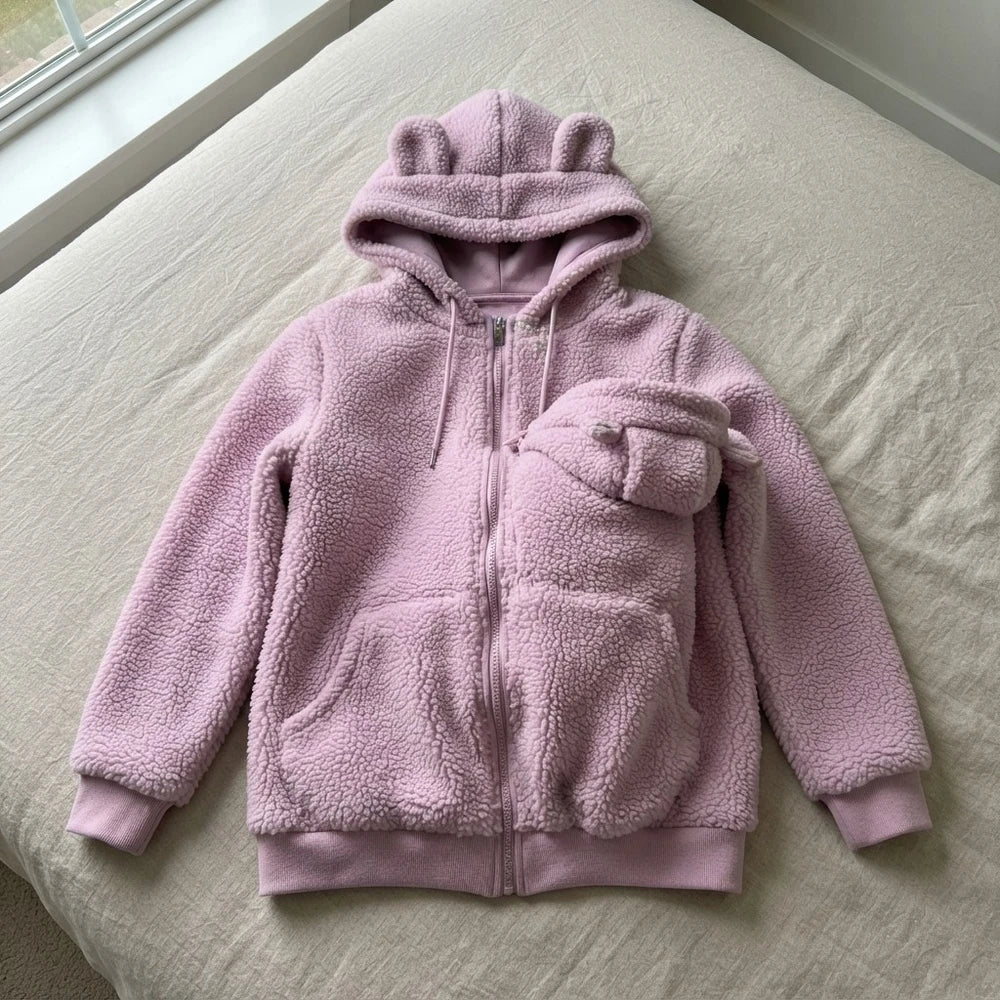 2-in-1 Fleece Hoodie with Baby Carrier